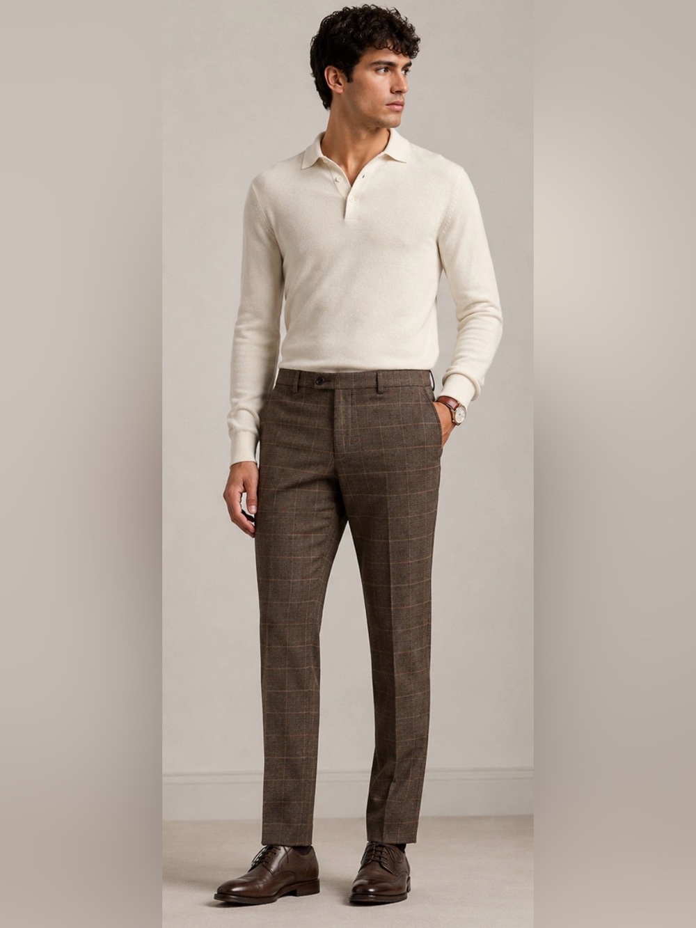 Ralph Lauren Brown Plaid Dress Trousers